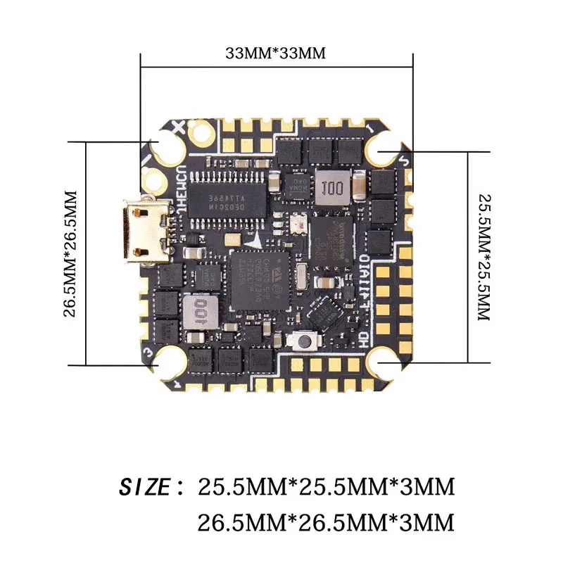 Горячая распродажа 2025 года JHEMCU GHF411 AIO-HD ESC-40A F411 Контроллер полета 40A Baro OSD 3-6S Lipo 4in1 Бесщеточный ESC для FPV RC Freestyle