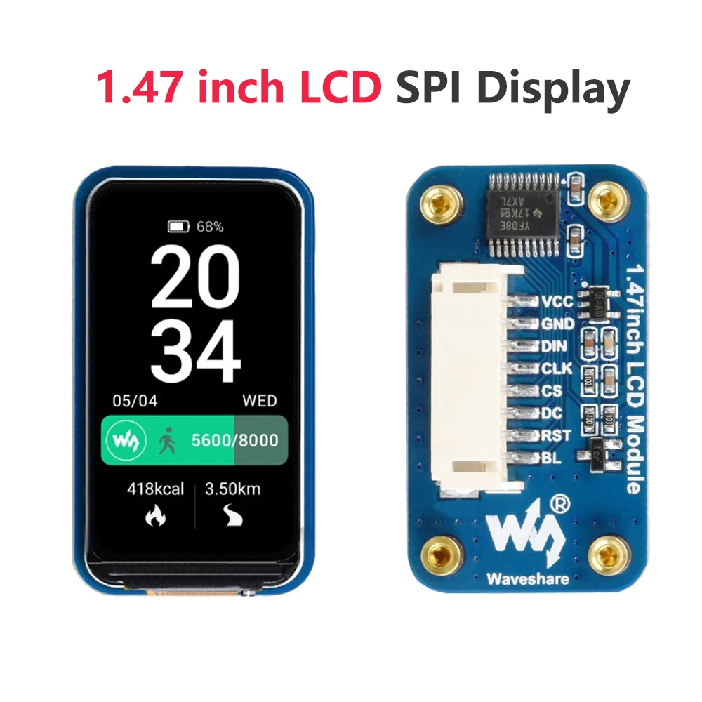 

1.47Inch LCD Display Module 172x320 IPS Screen ST7789V3 Driver SPI Interface for Arduino STM32 Raspberry Pi 4 3 Zero Pico