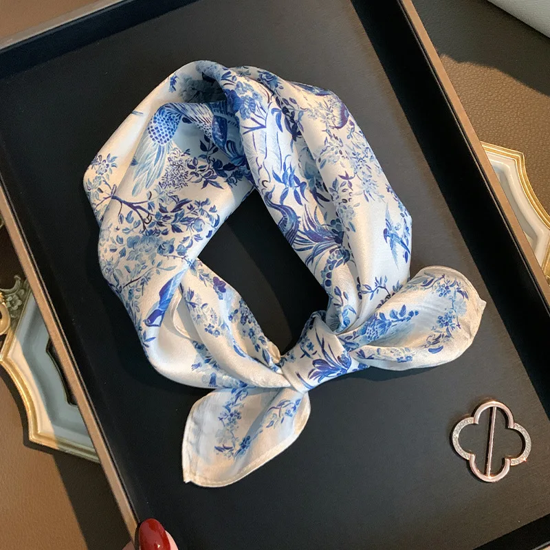 

100% Real Silk Scarf Refined Hairband Scarfs Headscarf Female Ribbon Headband Shawl Wraps Foulards Femme Accessory