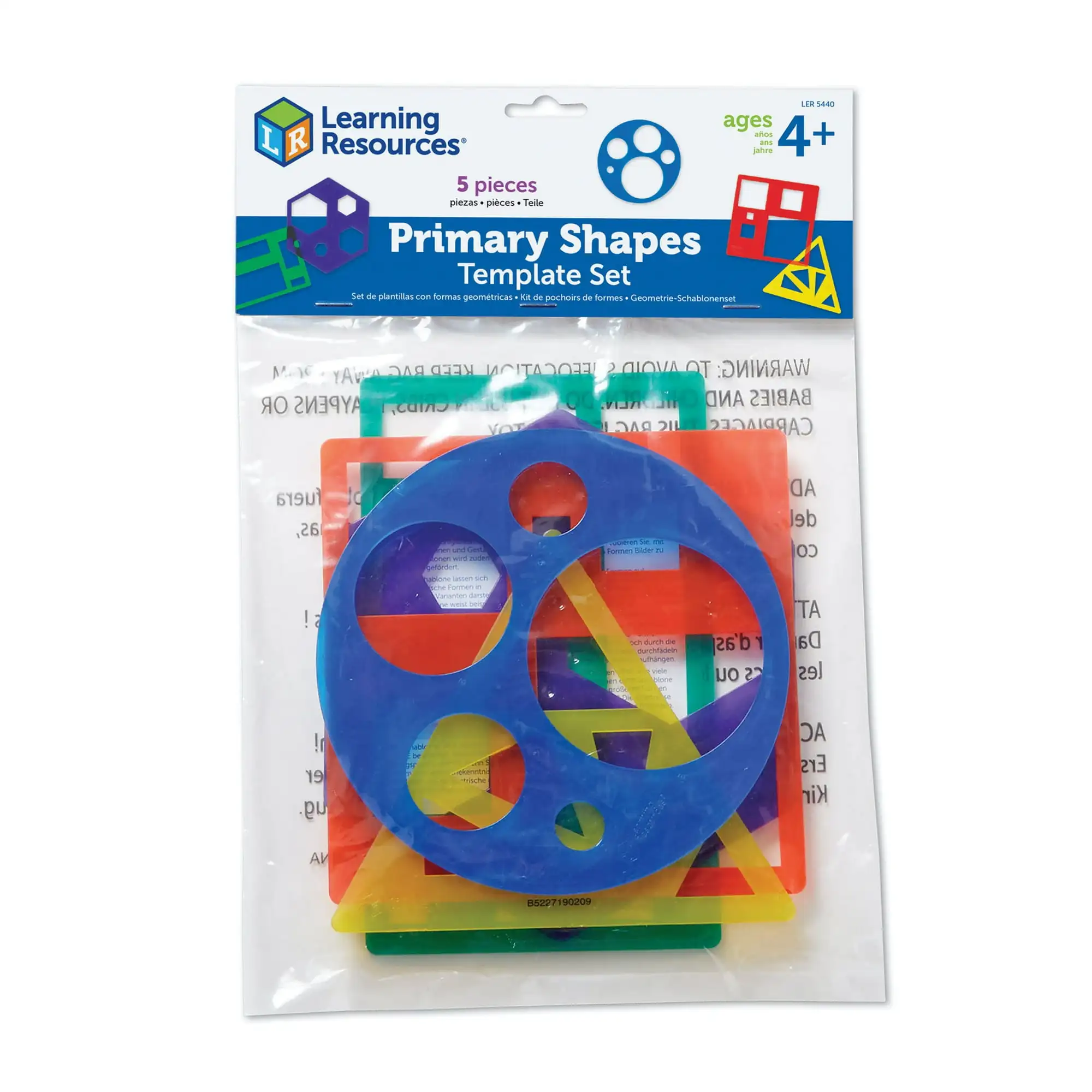 

Learning Resources Primary Shapes Template Set, Geometric Shapes, Tracing Helper, Ages 4+