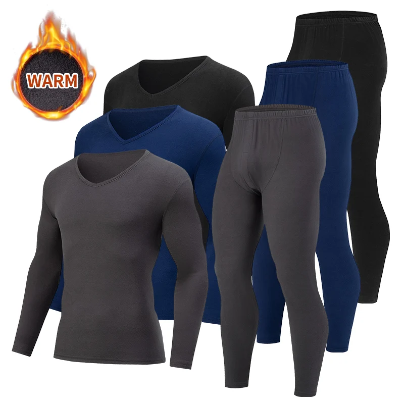 2-Piece Men's Autumn And Winter Solid Color Warm Suit For Youth Sports And Leisure Thick Loose And Comfortable Autumn Clothes