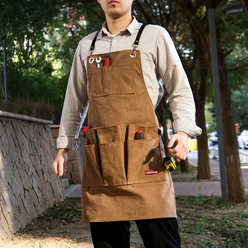 

Apron thick canvas custom logo hand-made carpenter gardening men and women outdoor work clothes children's painting barber apron