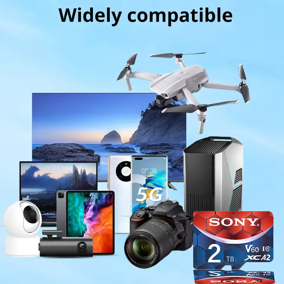 SONY MicroSD 2 TB 1 TB 512 GB 256 GB 128 GB 64 GB Speicherkarte U3 V60 A2 Lesegeschwindigkeit bis zu 70–130 MB/s Spielekonsole Tablet-Speicherkarte