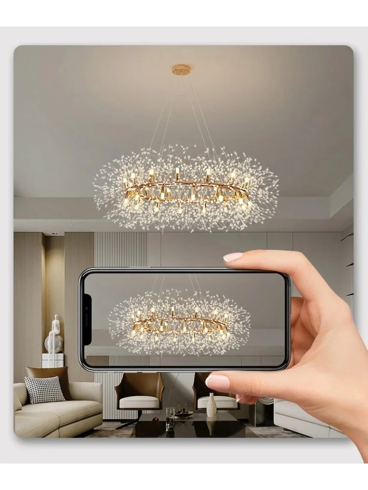 민들레 펜던트 램프, 인터넷 유명인, 라이트 럭셔리 크리스탈 거실, 마스터 침실, 식당, 현대적인 창의적 예술