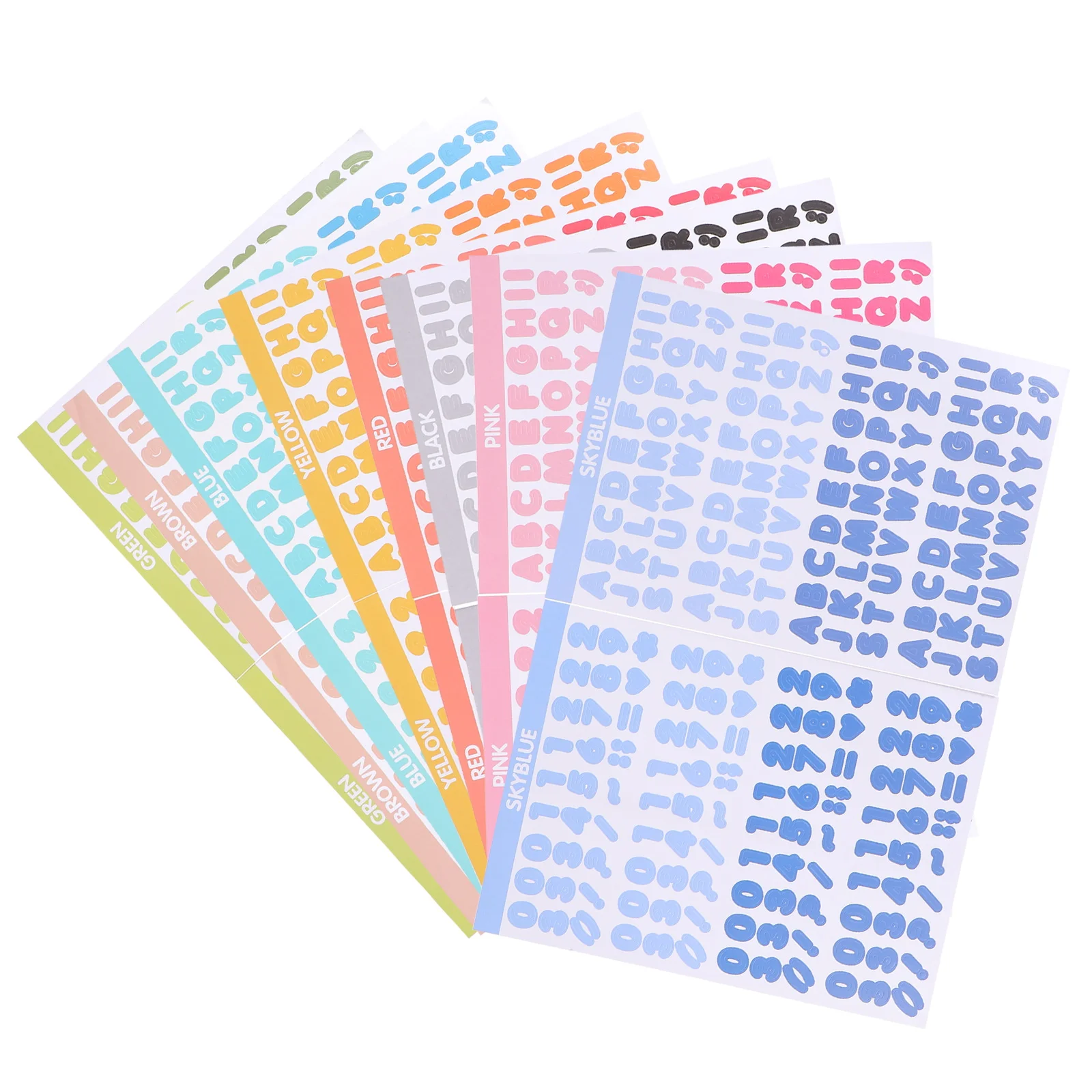 

Colorful Letter Stickers 16 Sheets Self Adhesive Alphabet Decals Scrapbook Decorative Paper Stickers for Greeting Cards