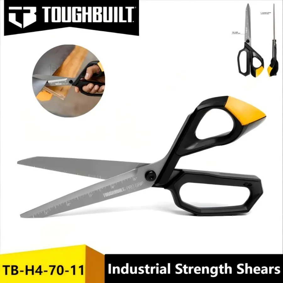 

TOUGHBUILT TB-H4-70-11 11in Industrial Strength Shears - Thin Iron Cuts, Jobsite Hand Tool