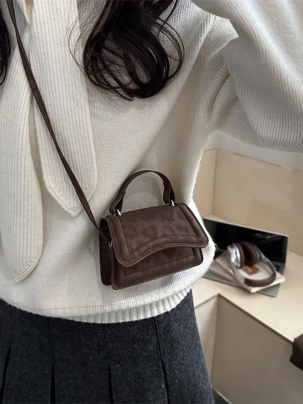 Modern Neutral Style Pure Color Suede Velvet Small Square Bag Crossbody Handbag Fashionable Shoulder Bag for Young Women