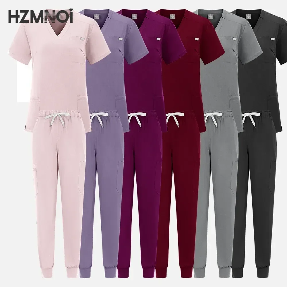 Unisex Medical Uniforms Men Women Nurse Accessories Beauty Costume Nurse Scrubs Sets Doctor Dentist Workwear Clinical Tops Pants