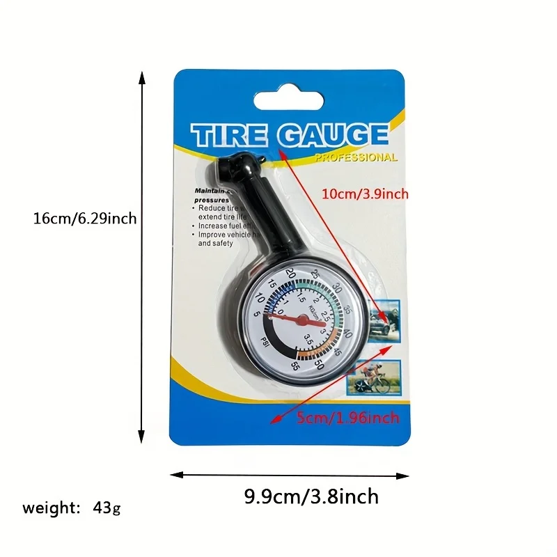 1pc High Precision Automotive, Portable Auto Parts Tire Pressure Gauge, Mechanical Mini Tire Pressure Monitor