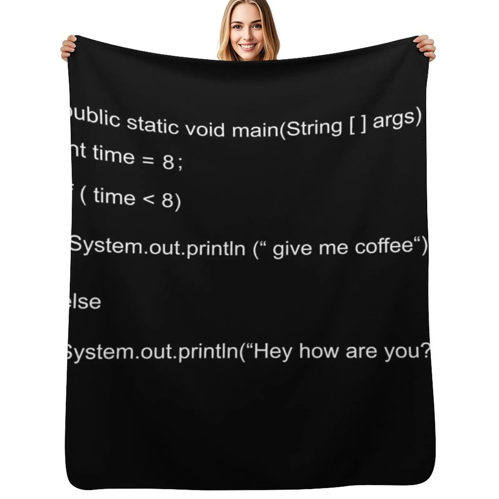 Funny Java code Throw Blanket Ultra Plush Cozy Blanket for Napping Sleeping