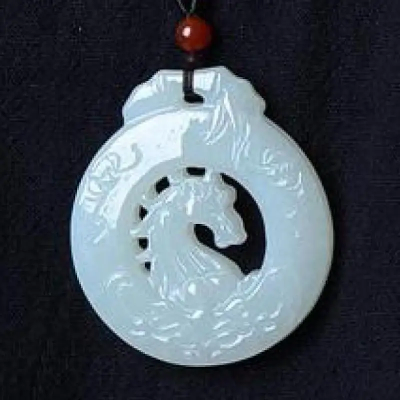 

Сертифицированное ожерелье из натурального белого нефрита с подвеской в виде лошади для мужчин и женщин, натуральный китайский нефрит Hetian, ожерелье с подвеской в виде лошади по знаку зодиака