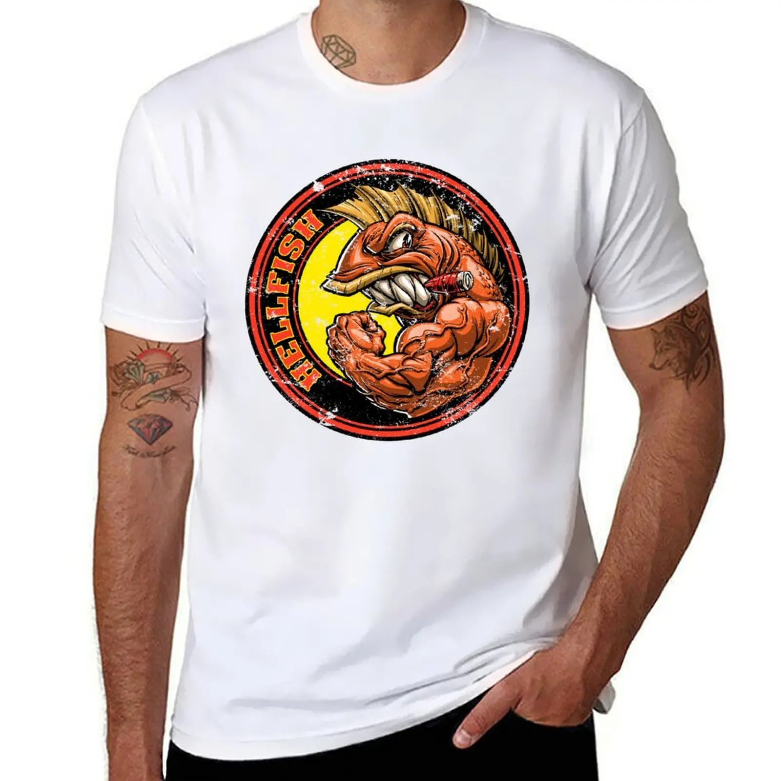 

THE FLYING HELLFISH! T-Shirt funny t shirts cotton t shirts for man cotton soft T-Shirt