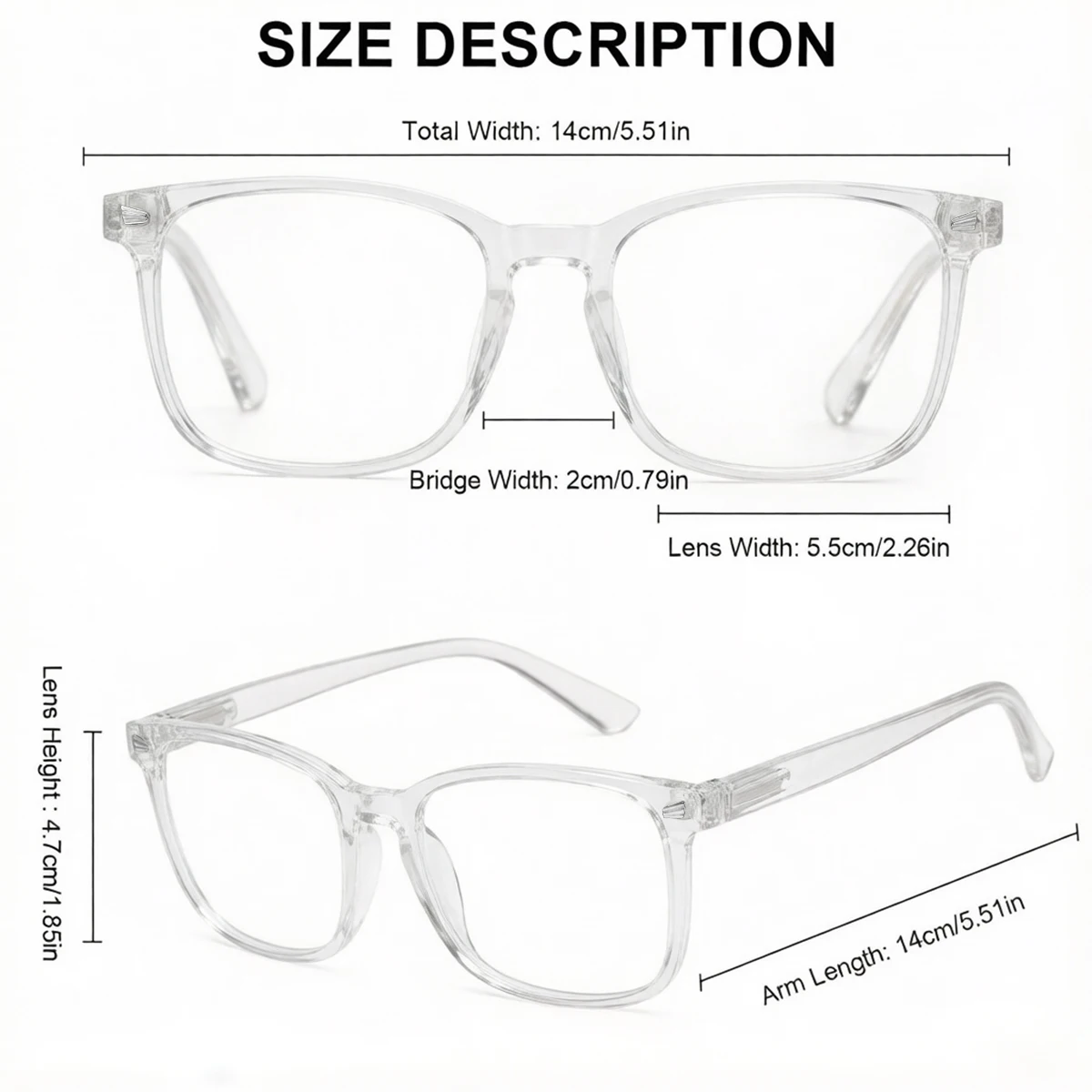 1/2/3pcs VOPHA Autofocus Reading Glasses for Men & Women Blue Light Blocking Readers,Resin Frame,Smart Reading Glasses L17 view 6