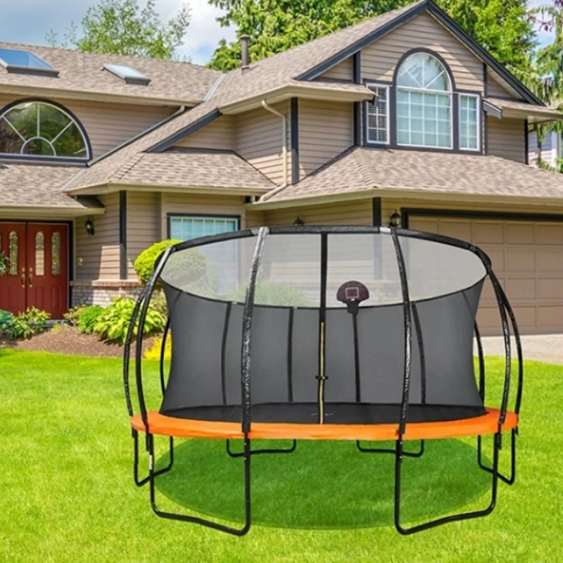 Trampoline Children's Indoor Outdoor Square Household Bounce Bed Commercial Adult Bounce Bed with Protective Net Large