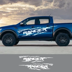 Große Größe 2PCS Für Ford Ranger Raptor Pickup Off Road Decals Auto Styling Tür Seite Aufkleber Grafiken Körper Decor auto Zubehör