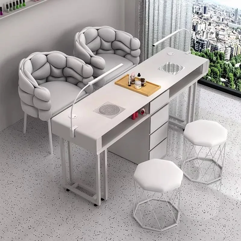 

Modern Nail Table Commercial Designer Manicurist Receptionist Desk Vanity Dressing Mesas Para Manicura Salon Furniture CY50NT