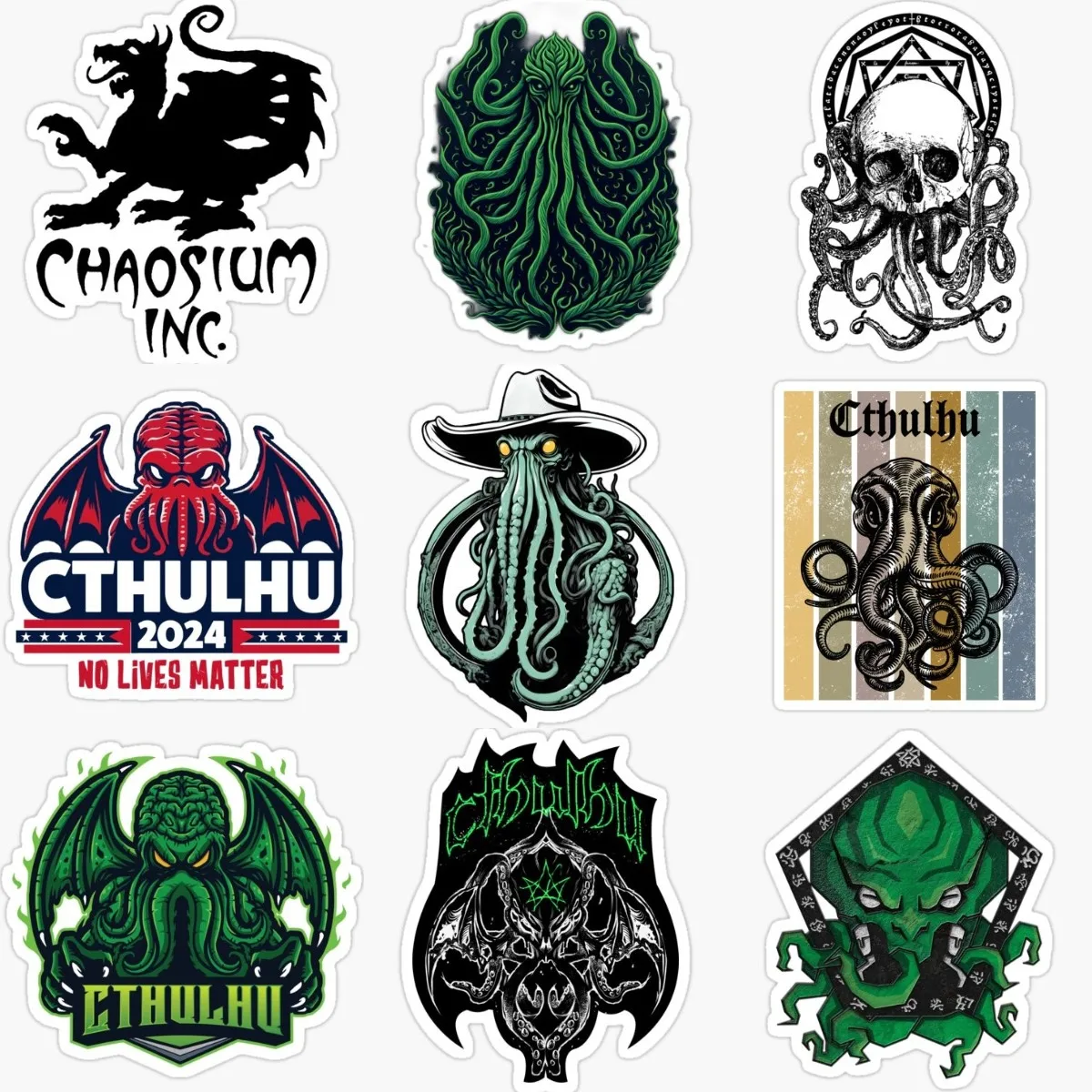 Cthulhu Great Old Ones Octopus Monster Tentacles Creative Sticker for Decorate Wall Car Van Helmet Bumper Truck Bicycle Decal