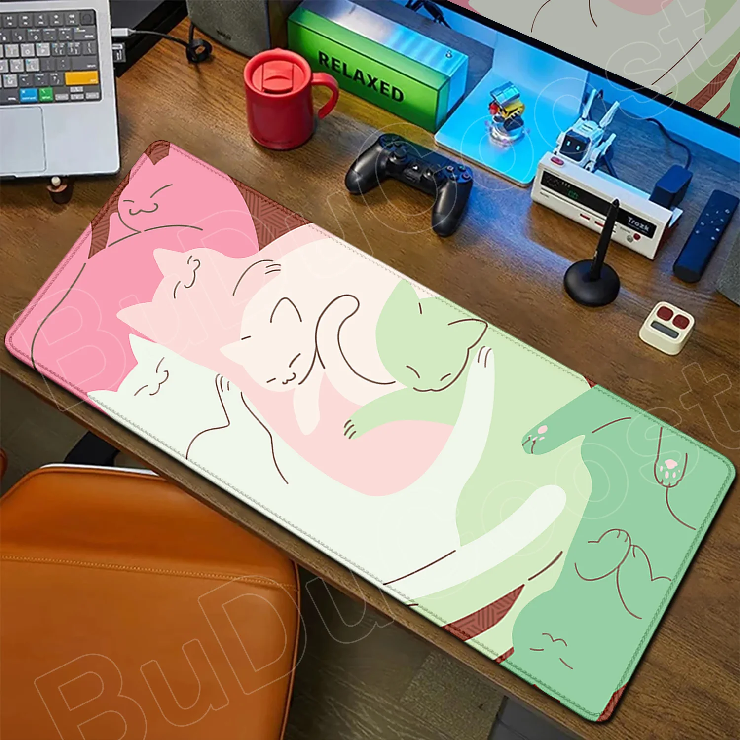 

HD Kawaii Black Kitten Large Mouse Pad Cute Game Keyboard Mat XxL Computers Accessories Table Pads Girl Home Bedrooms Carpet Mat