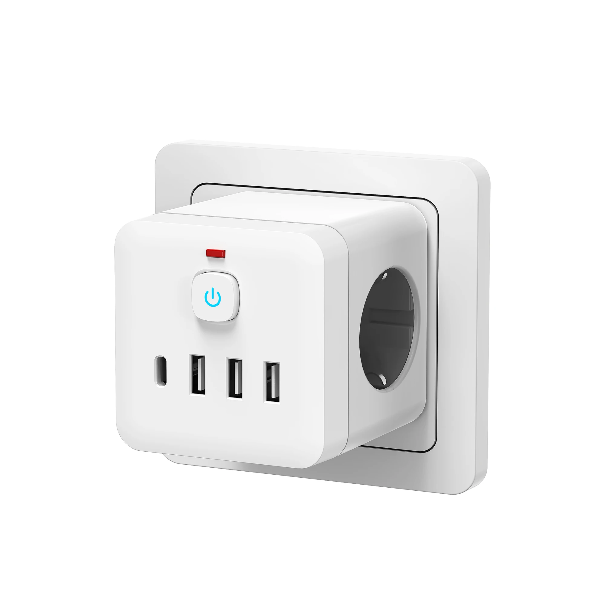 7-in-1 Multi-Outlet Switch, Power Outlet with Overload Protection, 3 USB and 1 Type-C, 3 Outlet Splitters, Surge Protected Outle