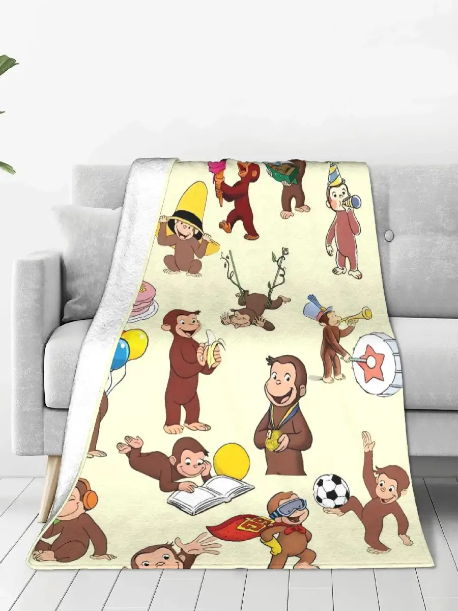 بطانيات جورج الغريبة ذات الجودة الناعمة للفراش الربيعي والنزهات للاستخدام الخارجي والمفرش المنزلي المنسوجات المنزلية المبتكرة