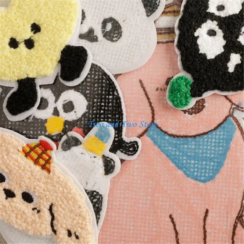 

HX6F 10pcs Cartoon Themed Cloth Patches Reusable Fabric Badge For Garment And Backpacks