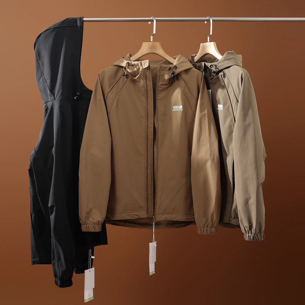 

Men's Fashionable Loose Fit Hooded Jacket Windproof Water-Resistant Spring New Arrival Long Sleeve Standard Size Coat