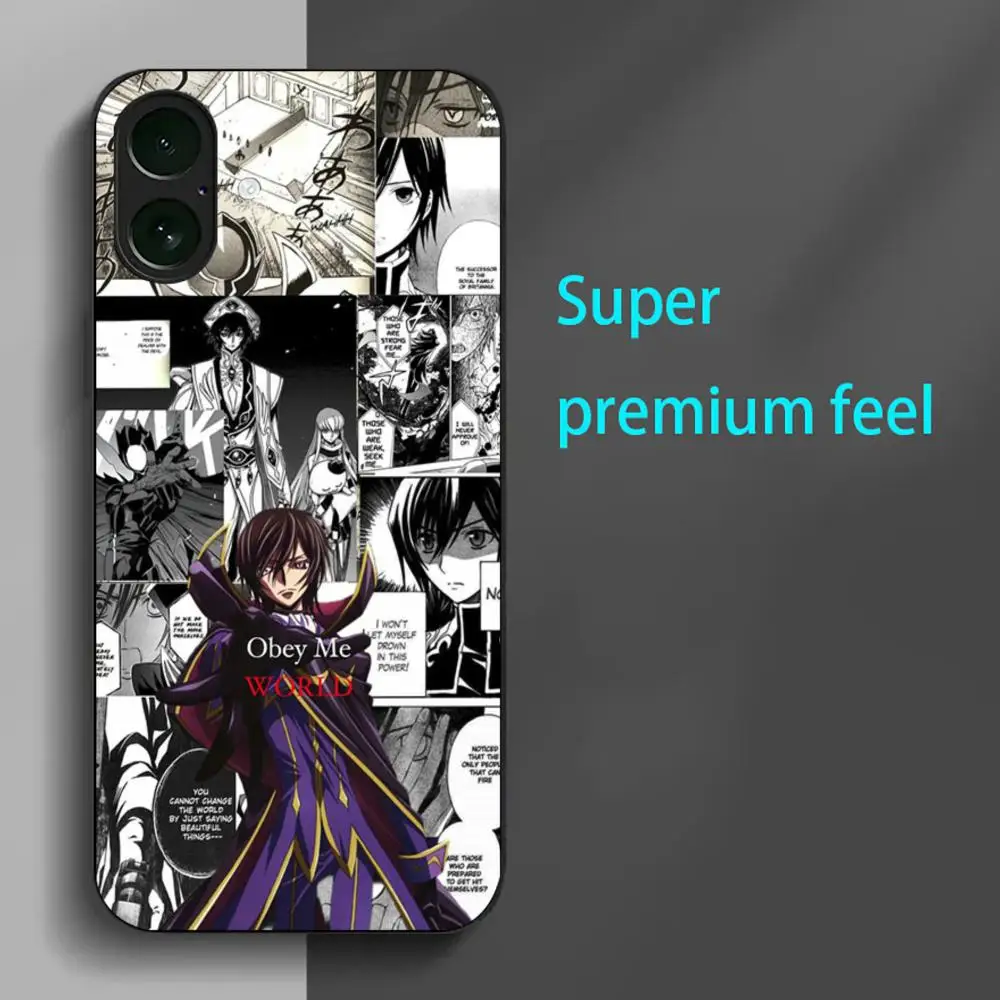 Cool Code Geass Anime Phone Case For iPhone 16 15 14 13 12 11 X XR XS 8 Plus Mini Pro Max Soft black Shockproof Cover