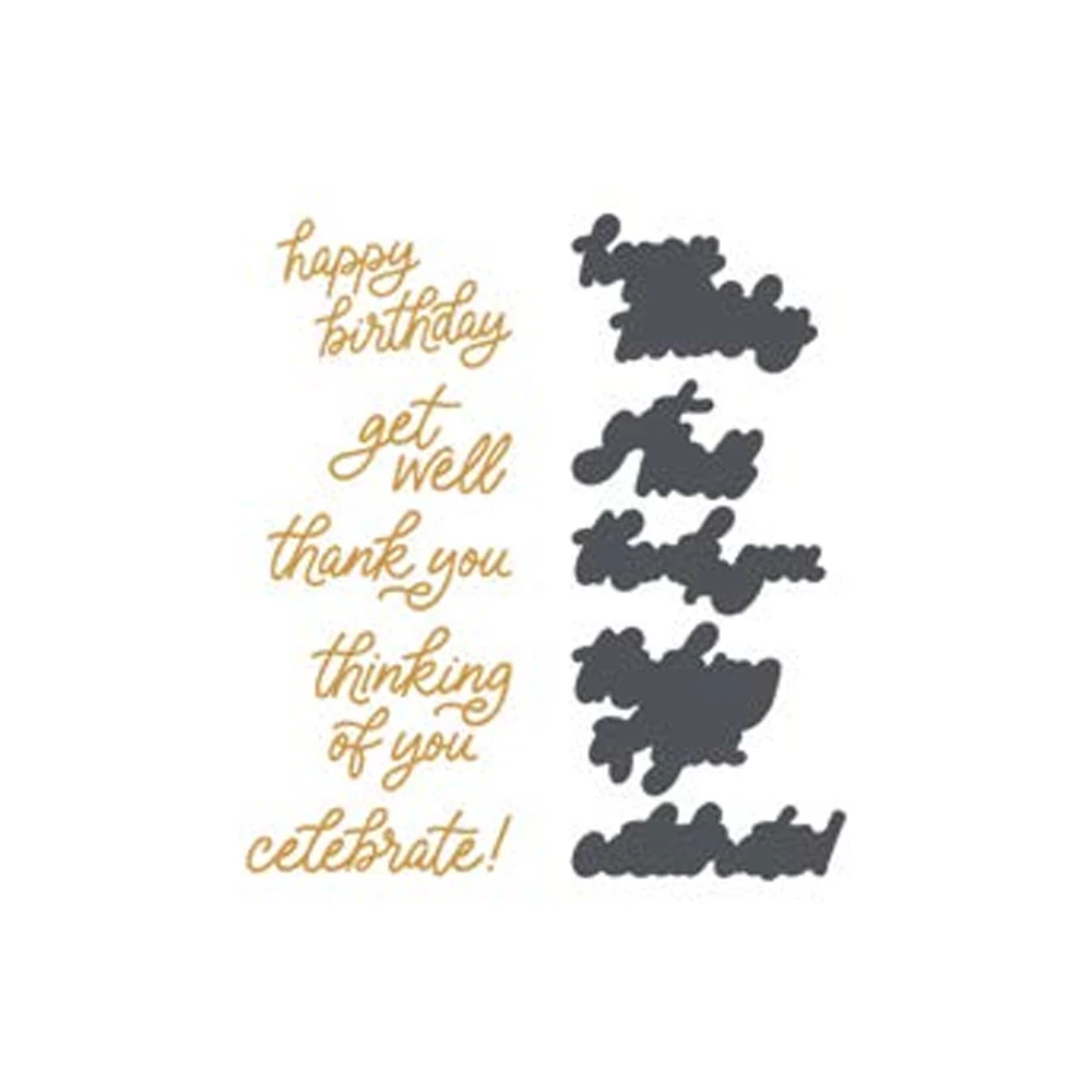 Vrolijk Kerstfeest Happy Halloween Gift Dies Metal Cutting Dies Stempels DIY Scrapbooking Kaartstencil Papieren kaarten Handgemaakt album