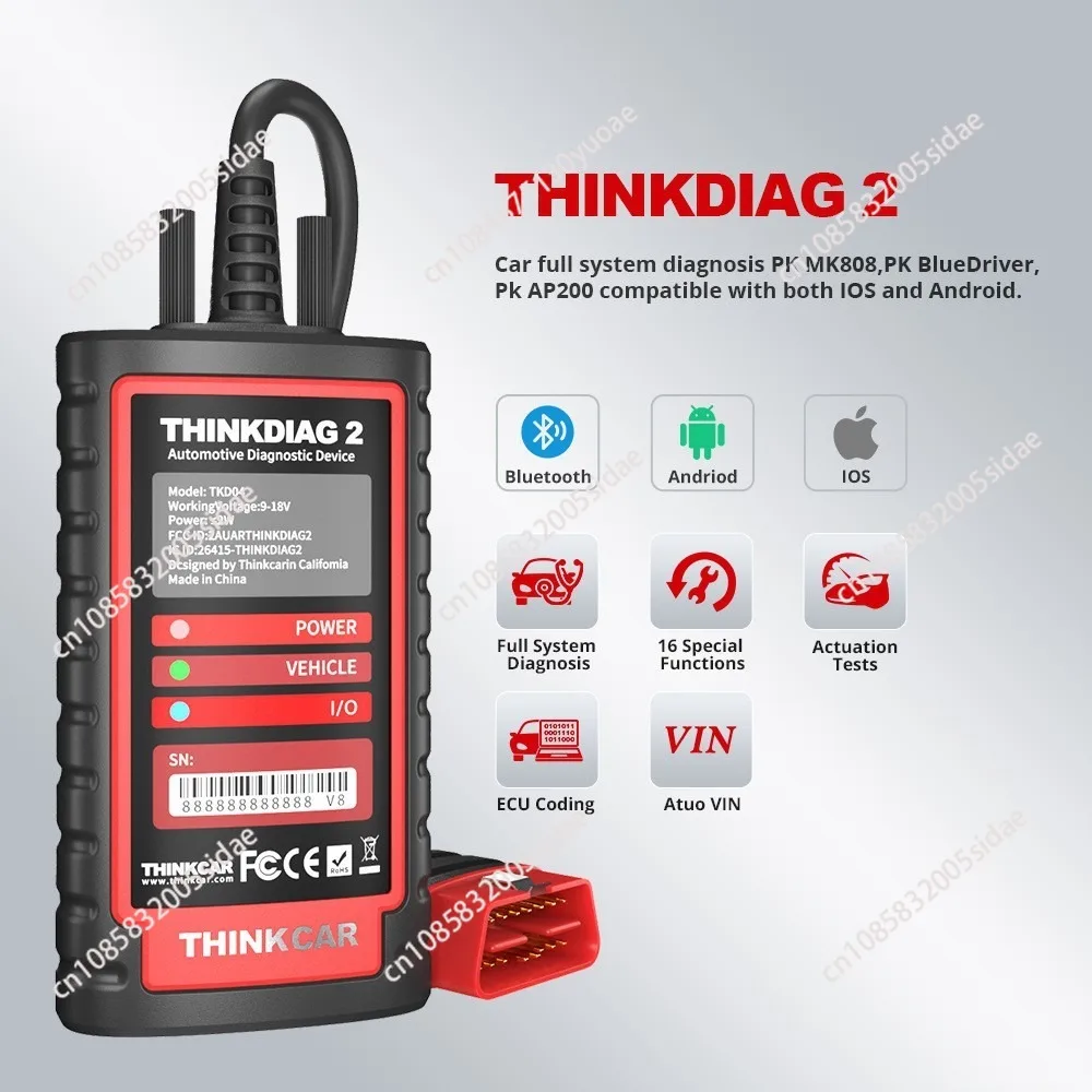 ThinkDiag 2 ALL software 1 Year Free Update Auto Diagnostic tool support CAN FD ECU Coding Active Test 16 reset OBD2 Scanner