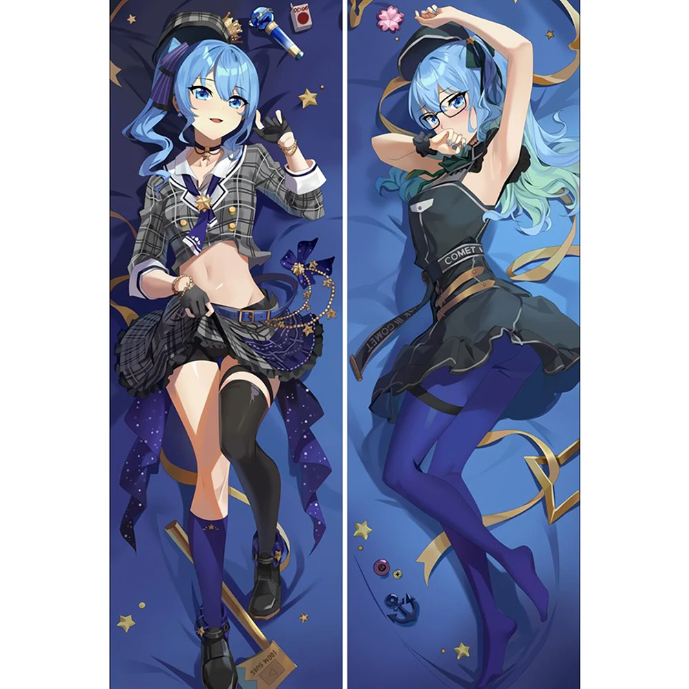 

Anime Decor Pillow Case Vtuber Hoshimati Suisei Dakimakura Waifu Pillowcase 2-Side Print Hugging Body Cushion Cover Gift