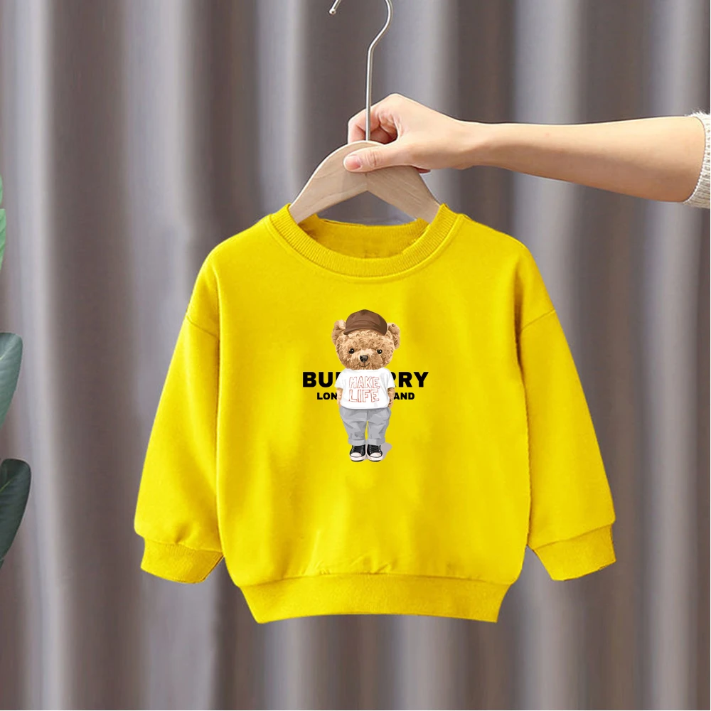 2024 New Baby Luxury Brand Pullover Sweatshirt Autumn Winter Children Cotton Print Sweater Long Sleeve Boys Girl Fashion Kid Top