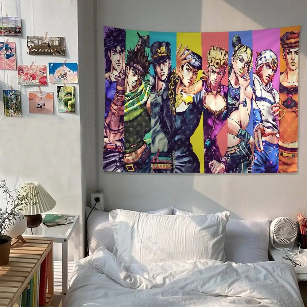 JoJo Bizarre Adventure Tapestry Art Printing Cheap Hippie Wall Hanging Bohemian Wall Tapestries Mandala Art Home Decor