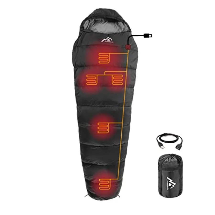 

Heated Sleeping Bag 5pcs Multi USB Power Support Heating PadsOperated with Battery Power Bank or Other USB Power Supplies Porta