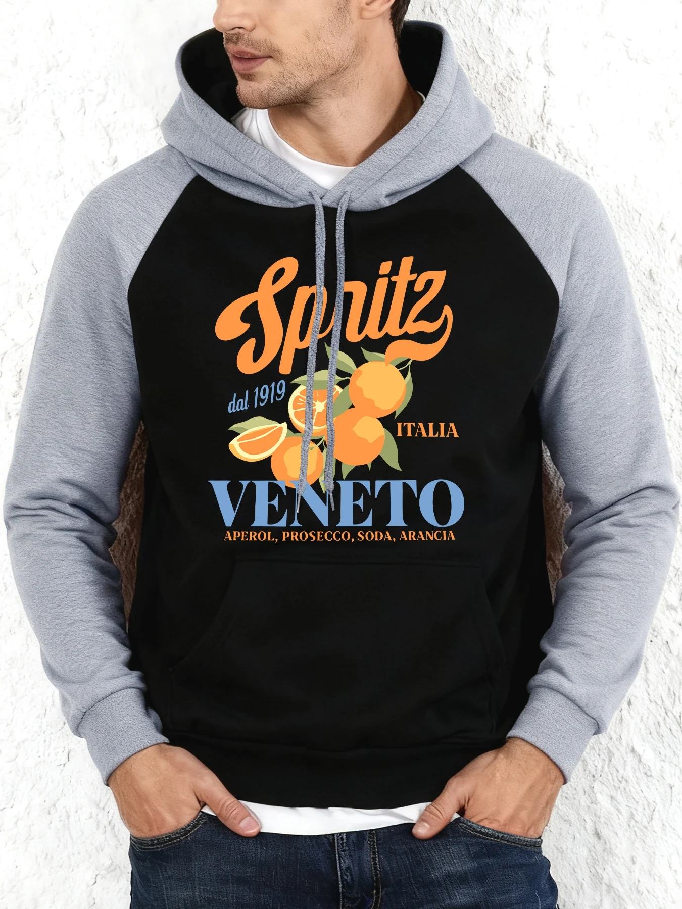 Aperol Spritz Veneto تصميم الخريف راجلان هوديس الرجال موضة كنزة صوف هودي كبيرة الحجم الشارع الشهير الشارع ملابس علوية غير رسمية #3