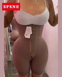 Faja reductora y moldeadora colombiana con ganchos, faja ajustable con tirantes finos