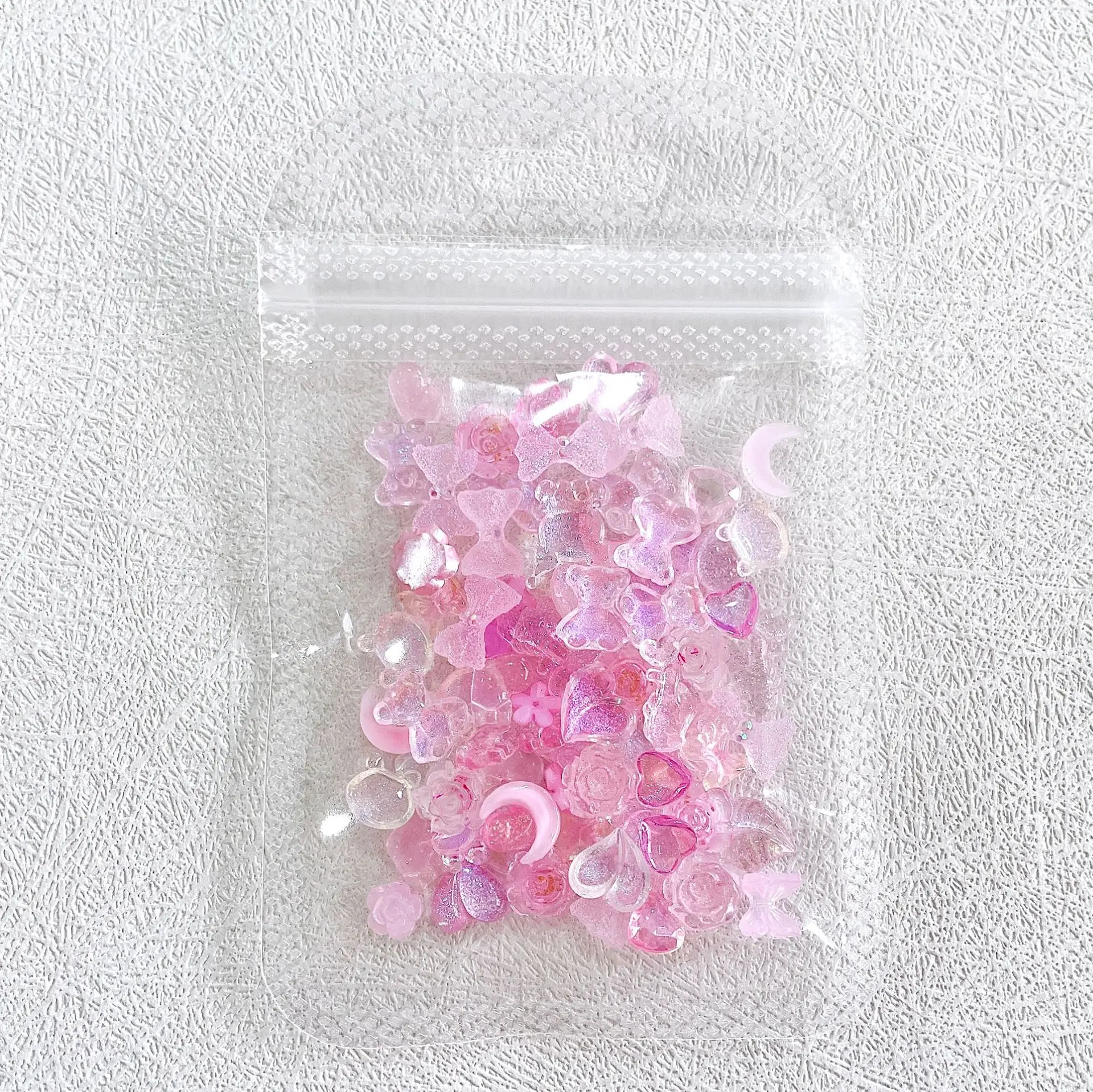 50pcs Kawaii Resin Camellia Series Nail Art Charms 3D Acrylic Rhinestones Bow Love Heart Flower Nail Decorations Accessories DIY