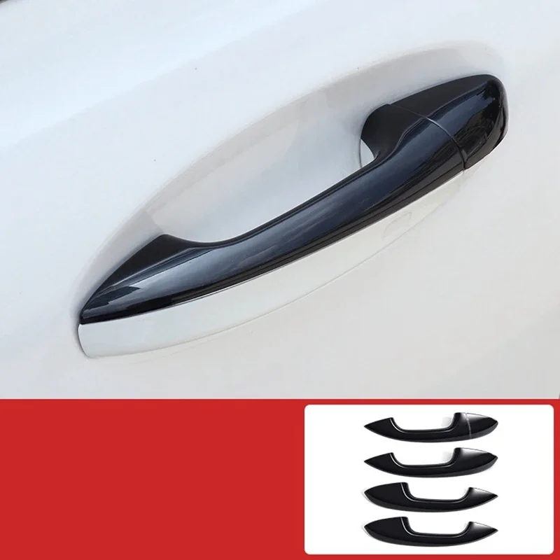 4Pcs Exterior Door Handle Trim Cover Stickers For Mercedes-Benz C/ E/GLC/GLB/ A/B/GLE/GLS/CLA/GLA-Class Glossy Black