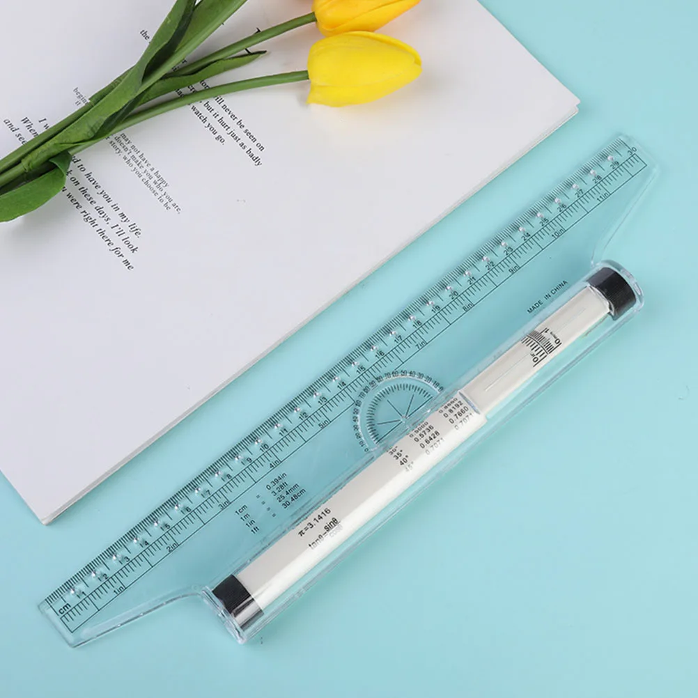 

Multi-Purpose Plastic Measuring Rolling Ruler Parallel Drawing Ruler for Design Students Engineers Drafting Tool