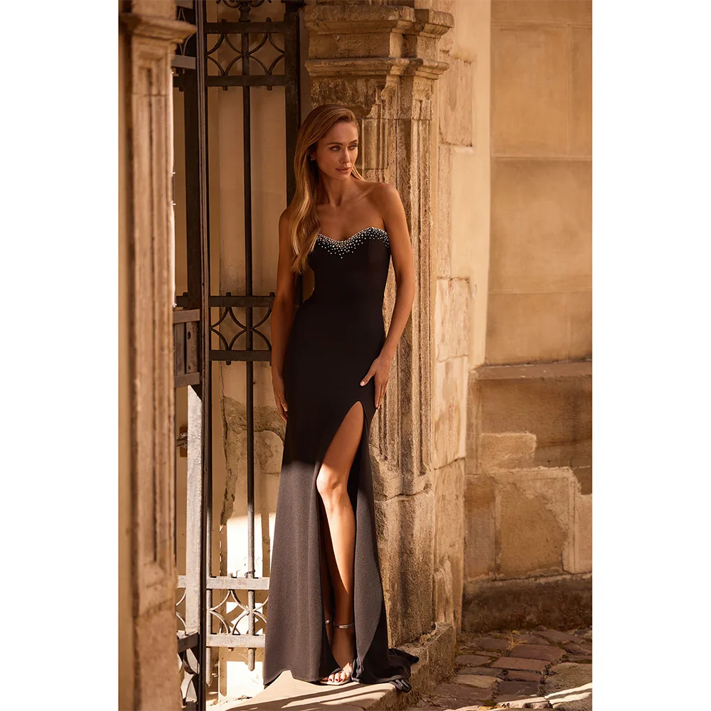 

Simple Evening Dresses Strapless Sleeveless Mermaid Beading Evening Gowns Floor Length Prom Dresses Dress Customized 2025