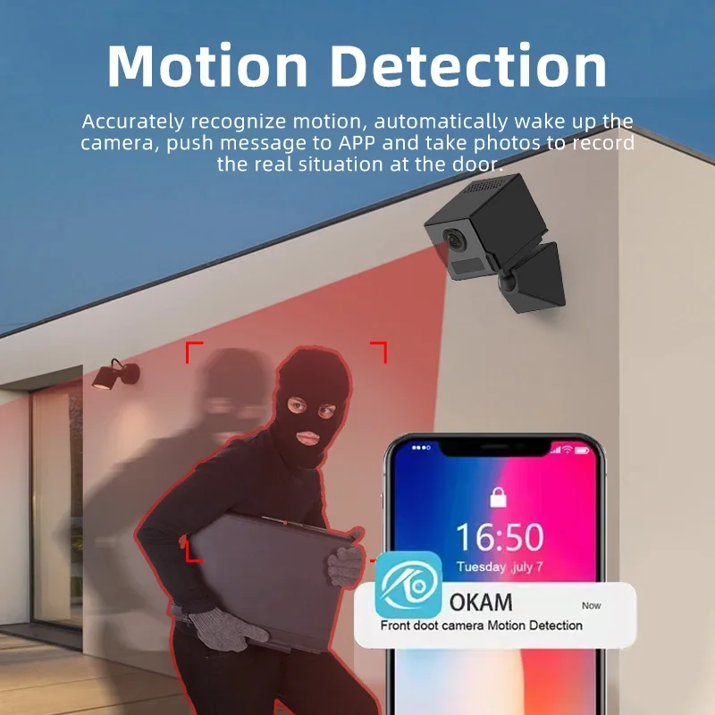 Low Power WiFi Surveillance Camera Voice Intercom Infrared Night Vision Long Battery Duration Camera