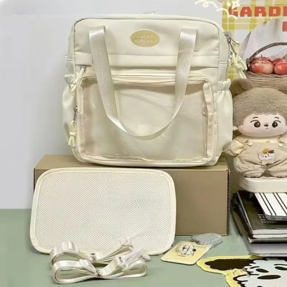 Y2K Japanese Preppy Style Shoulder Crossbody Bag New Nylon School Bags for Teenage Girls Transparent Backpacks Luxury Canvas Bag