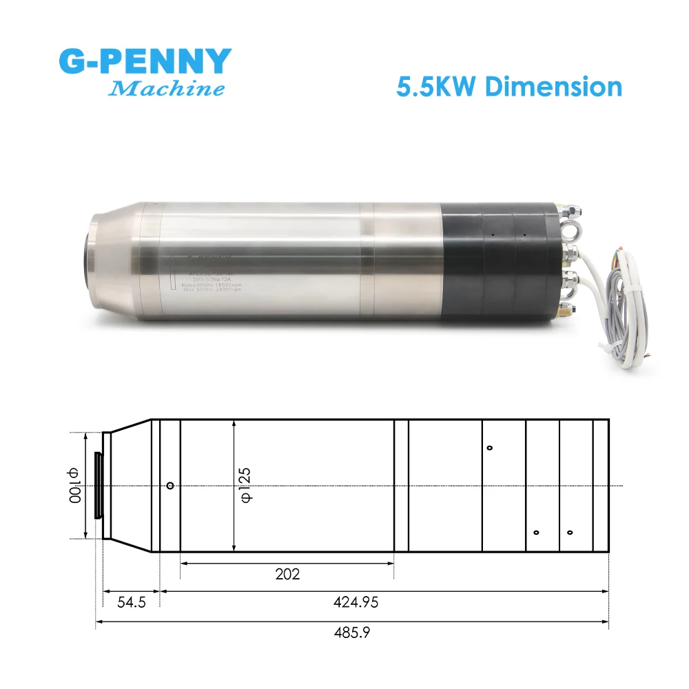 G-Penny BT30 5.5KW/7.5KW 380v / 220v ATC Spindle Motor Automatic Pneumatic With Seal Water Cooled Spindle Motor For Metal / Woo