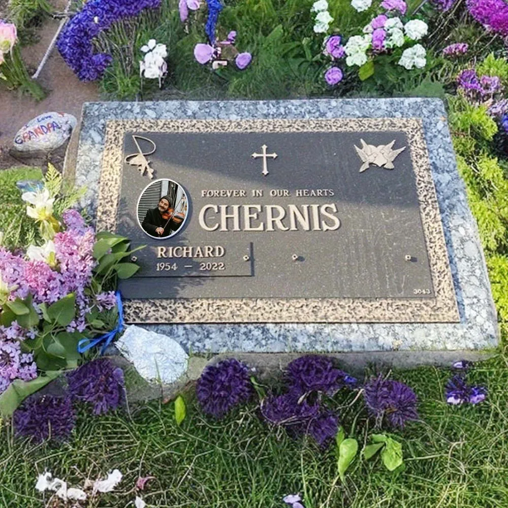 2D Flat Not 3D 1pc Custom Photo Memorial Headstone Tile Customizable Plaque Highquality Finish, Remembrance Keepsake