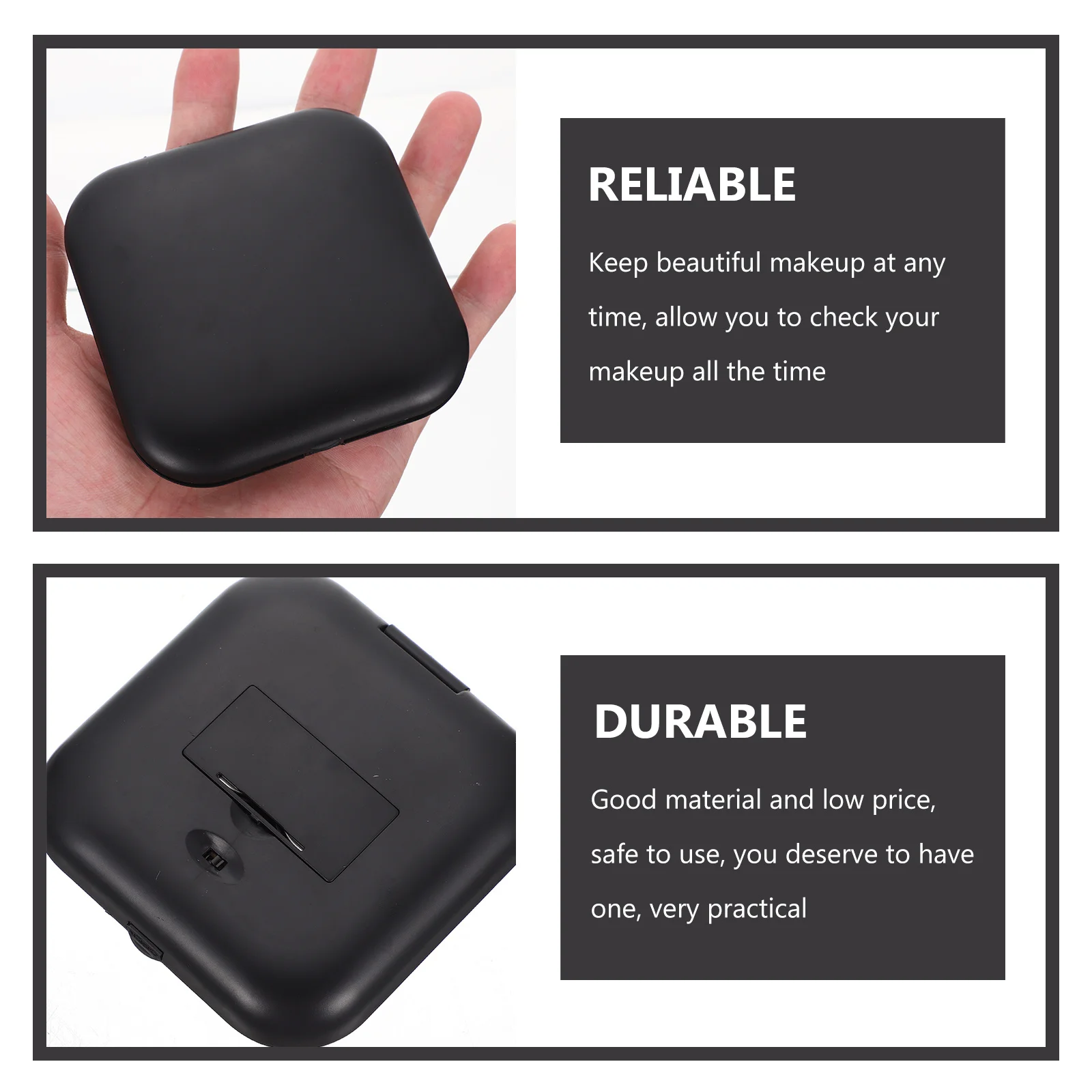 Kompakter, zusammenklappbarer LED-Make-up-Spiegel, tragbarer kleiner Reisespiegel, leichte Make-up-Werkzeugspiegel