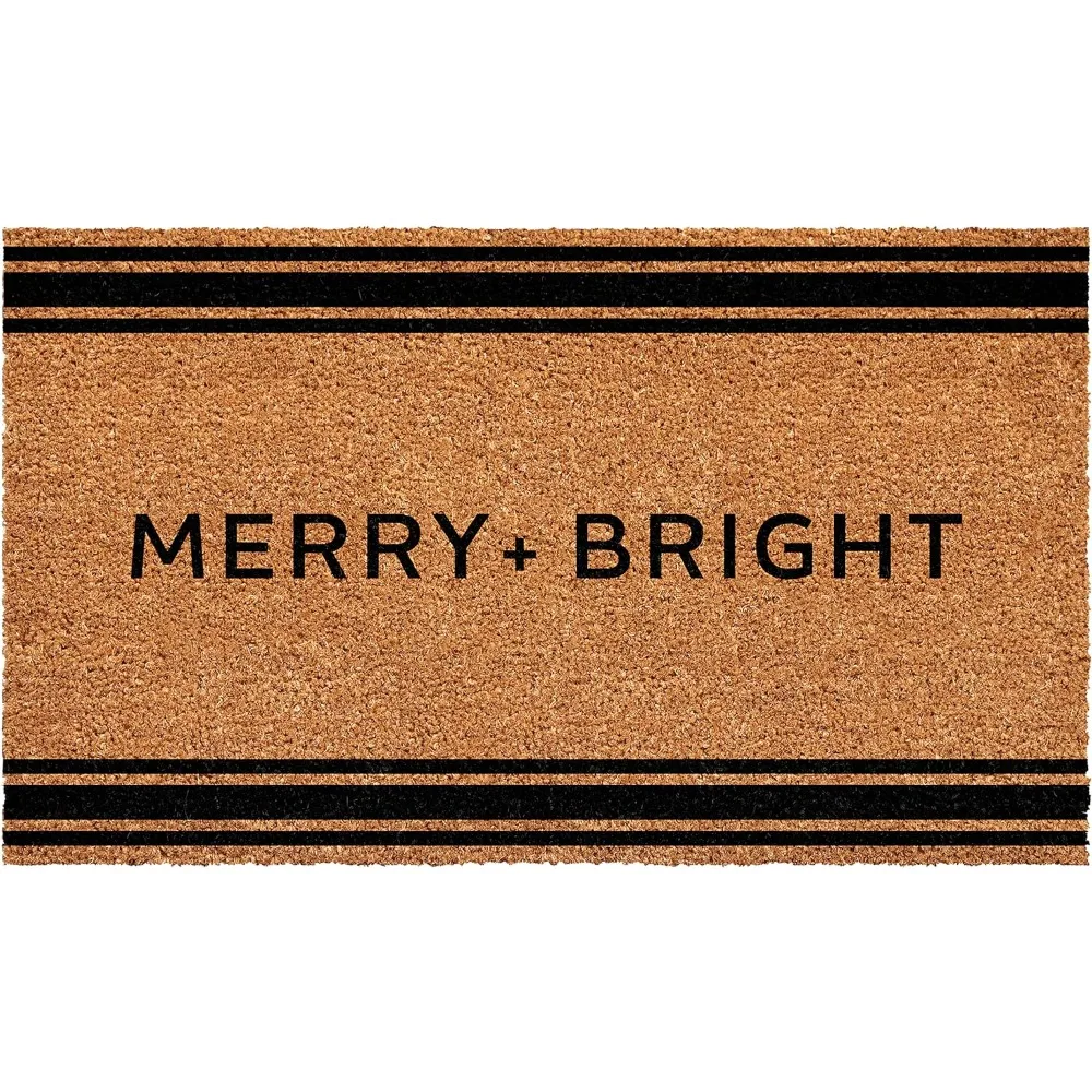 French Stripe Merry + Bright Doormat 36