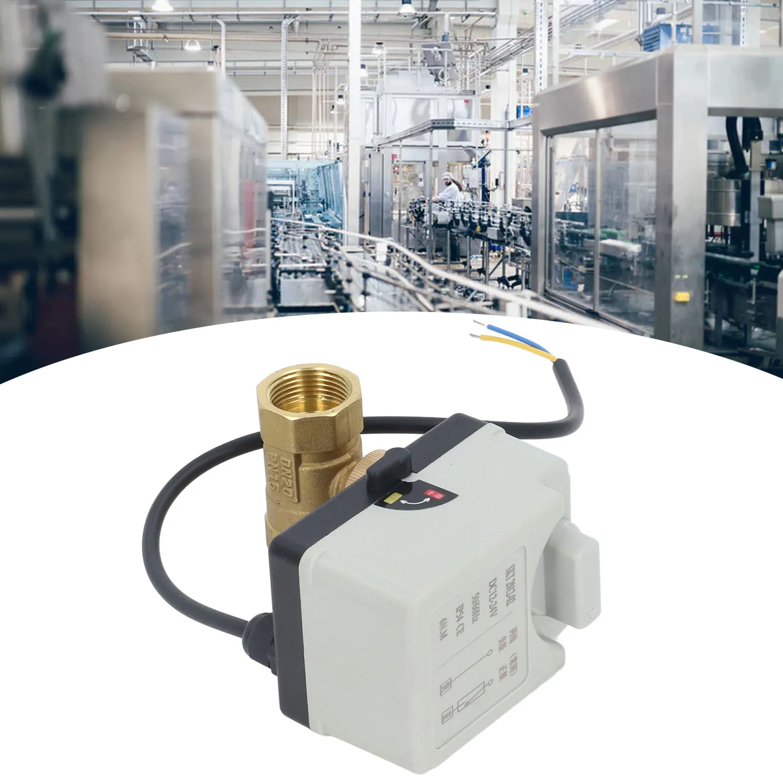 Normally Closed Motorized Ball Valve DC12‑24V Brass ABS 2 Way Electrical Ball Valve Easy Wiring for  Solution