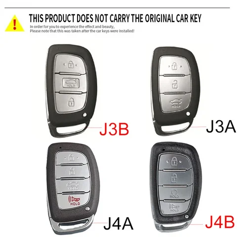 Imagen 2 del producto Funda plateada de Tpu para llave de coche, accesorio para Hyundai Ix35, Ix45, I10, I30, I40, Tucson, Santa Fe, Rena, Sonata, Elantra, Creta, 3 y 4 botones