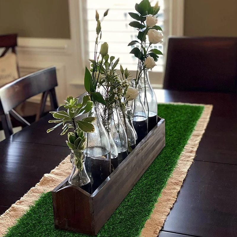 Grass Table Runner 12 X 72 Inch, Green Artificial Tabletop Decor For Wedding, Birthday Party, Banquet, Baby Shower