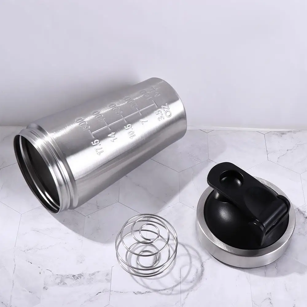 

304 Stainless Steel Whey Shakes Cup 500ml/750ml with Scale Fitness Protein Powder Cup Large Capacity Temperature High Resistant