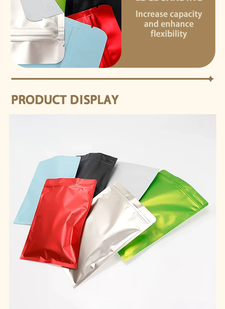100 Stück Bunte Aluminiumfolien-Selbstverschlussbeutel, Matte Beutel für Schmuck-Geschenkverpackungen, Unterstützung für individuelles Logo – Detail 5